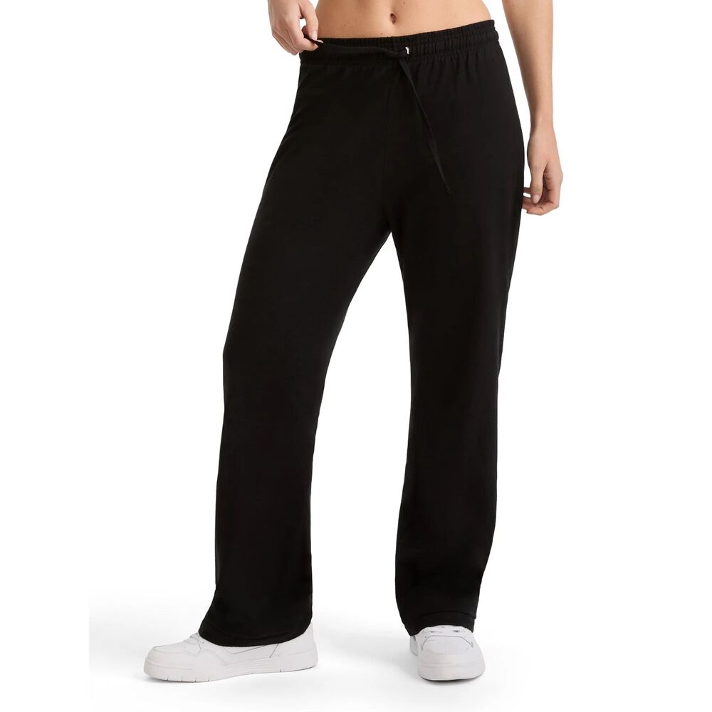 Champion Women's Jersey Lounge Pants, 100% Cotton Lightweight Size XXL Black